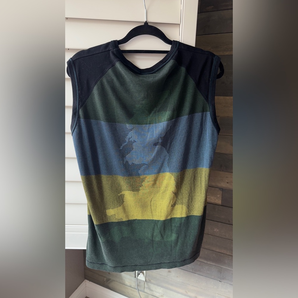 Custo Barcelona Black and Green Graphic Top - Picture 2 of 3